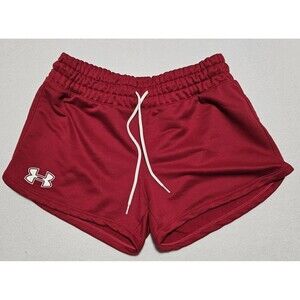 Women's Red Under Armour Semi Fitted Sweat Shorts Size MD